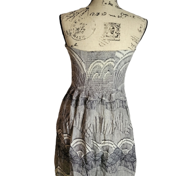O'Neill Black white grey strapless mini summer dress 7 medium pacsun - Picture 3 of 9